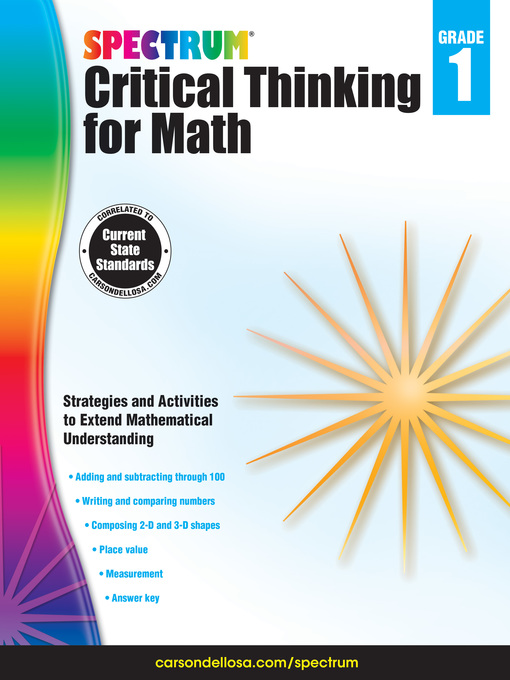 Title details for Spectrum Critical Thinking for Math, Grade 1 by Spectrum - Available